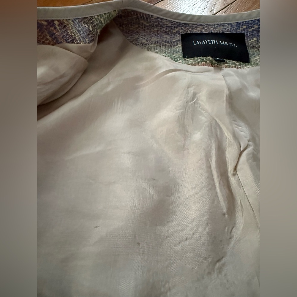 Lafayette 148 Jacket Blazer Pink Green Yellow Cotton Blend Women’s Size 6 - Picture 16 of 16